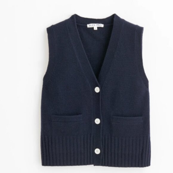 Alex Mill Sweaters - Alex Mill - Bleecker Sweater Vest In Merino Wool In Navy